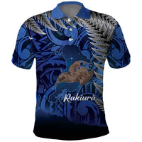 New Zealand Stewart Island Polo Shirt Rakiura Kiwi Maori Glowing Sky