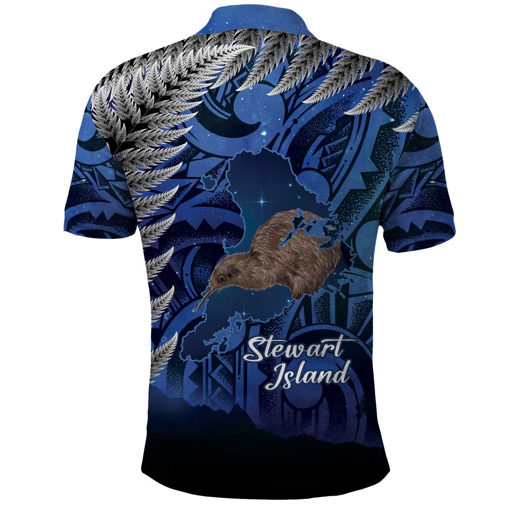 New Zealand Stewart Island Polo Shirt Rakiura Kiwi Maori Glowing Sky