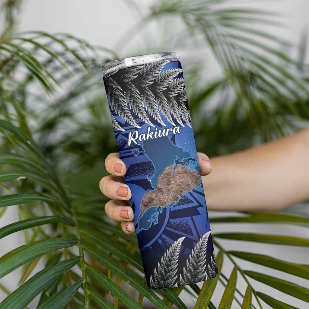 New Zealand Stewart Island Skinny Tumbler Rakiura Kiwi Maori Glowing Sky