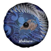 New Zealand Stewart Island Spare Tire Cover Rakiura Kiwi Maori Glowing Sky
