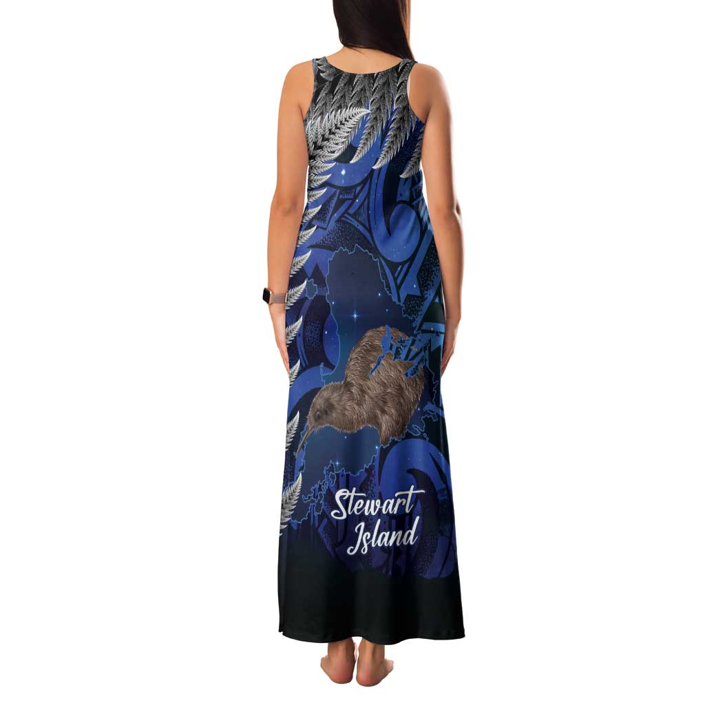 New Zealand Stewart Island Tank Maxi Dress Rakiura Kiwi Maori Glowing Sky