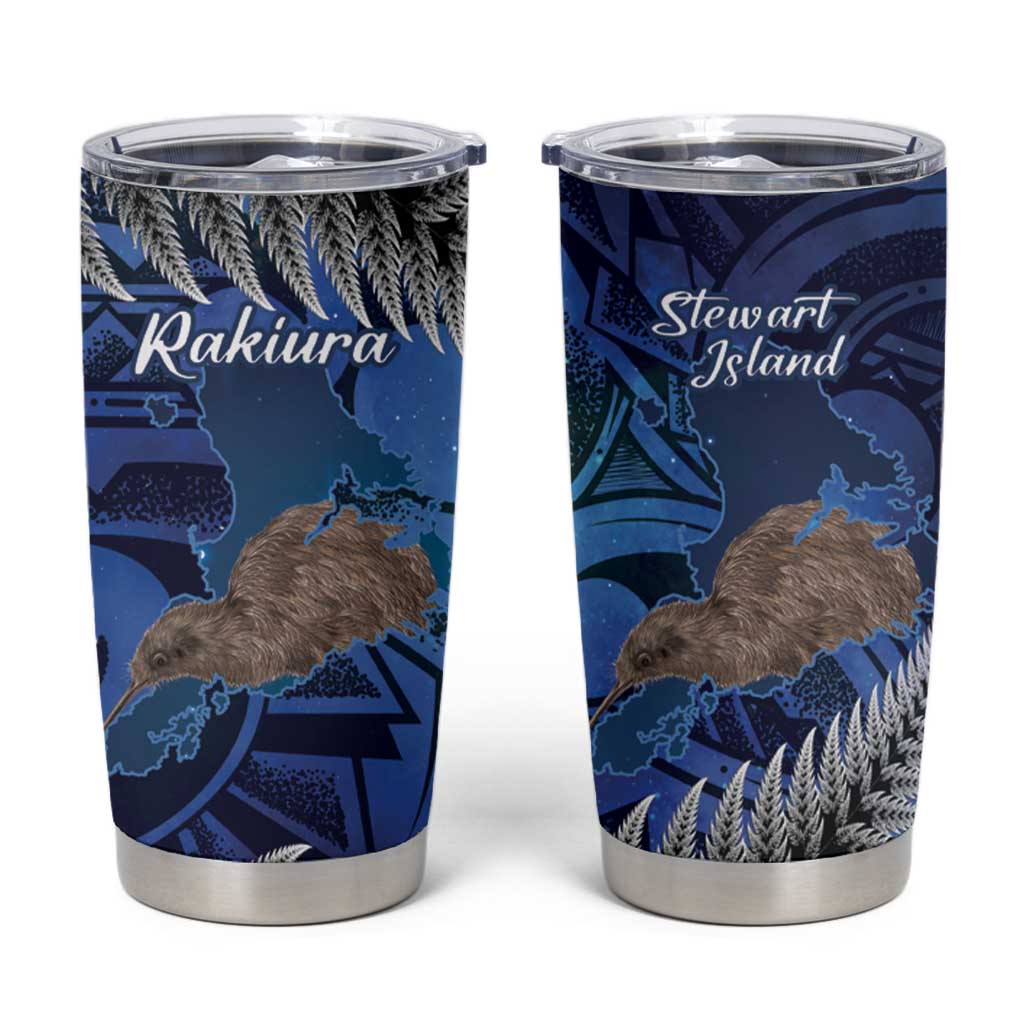 New Zealand Stewart Island Tumbler Cup Rakiura Kiwi Maori Glowing Sky