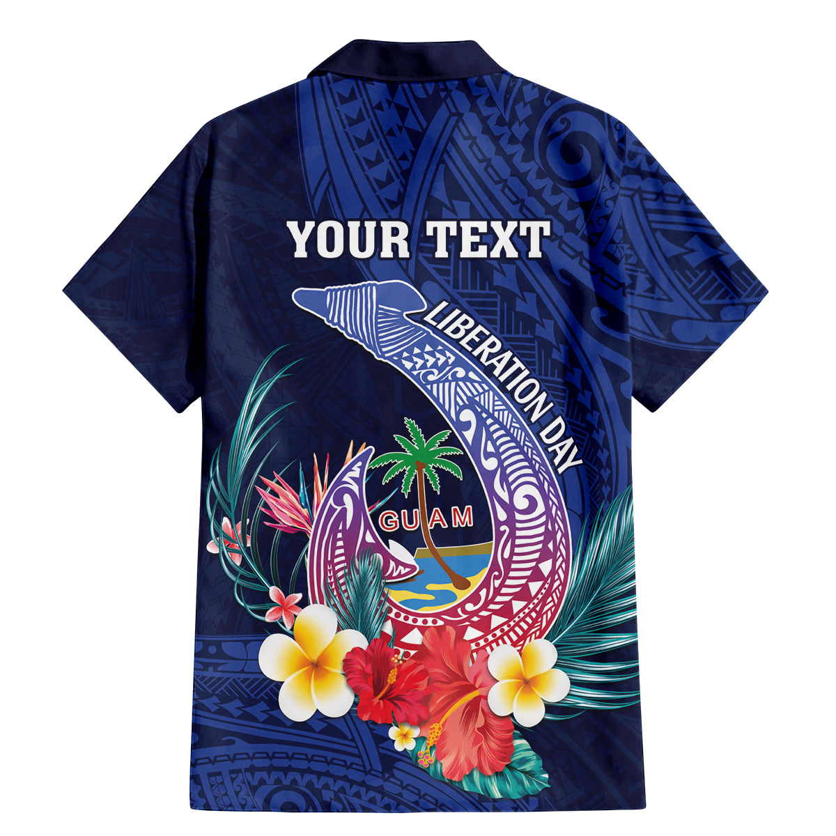 Personalised Guam Liberation Day Family Matching Mermaid Dress and Hawaiian Shirt Happy 80th Anniversary Fish Hook Mix Tropical Flowers