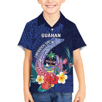 Personalised Guam Liberation Day Hawaiian Shirt Happy 80th Anniversary Fish Hook Mix Tropical Flowers