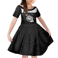 Guam Liberation Day Family Matching Long Sleeve Bodycon Dress and Hawaiian Shirt Biba Guahan Chamorro 80th Anniversary - Black LT14 Daughter's Dress Black - Polynesian Pride