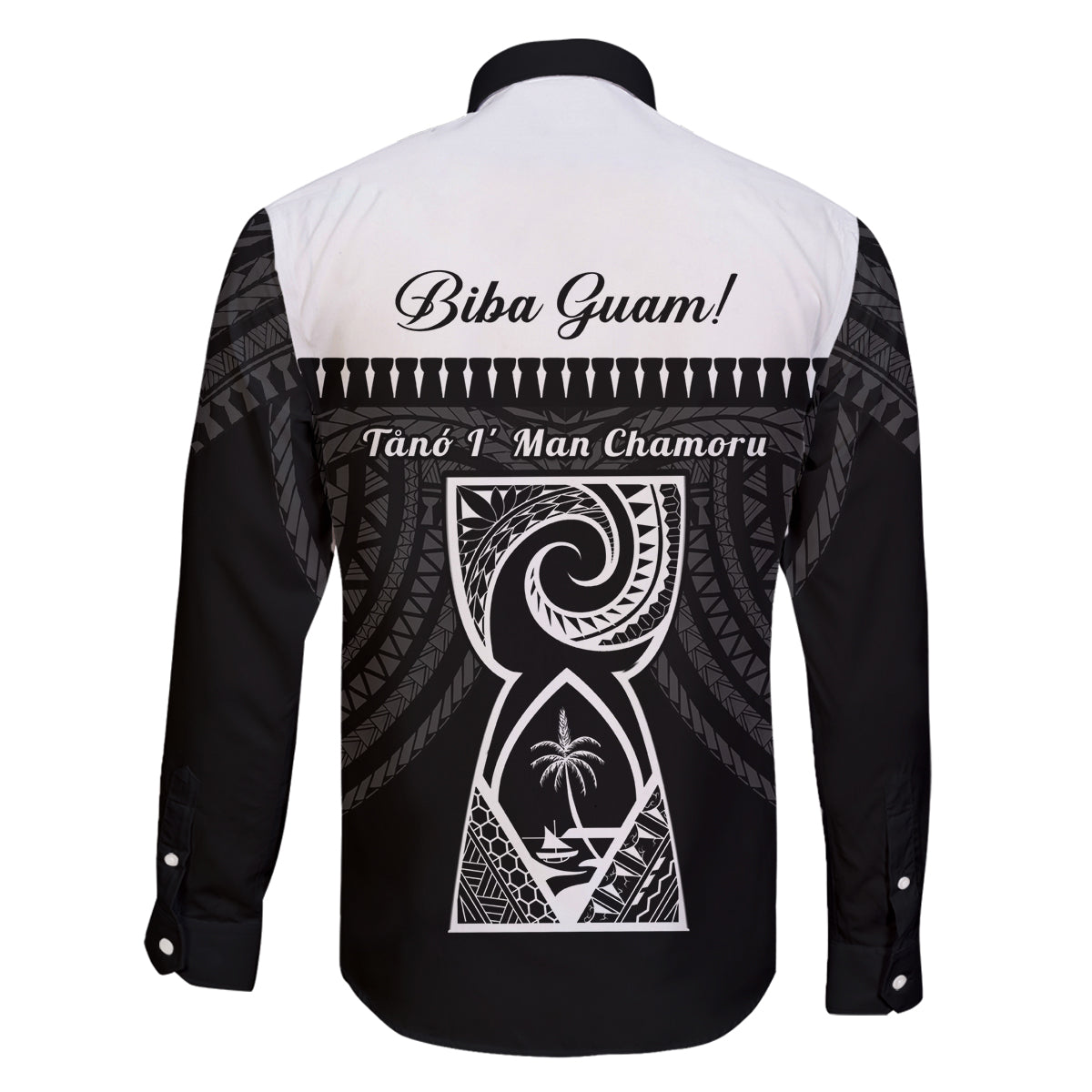 Guam Liberation Day Family Matching Long Sleeve Bodycon Dress and Hawaiian Shirt Biba Guahan Chamorro 80th Anniversary - Black LT14 - Polynesian Pride