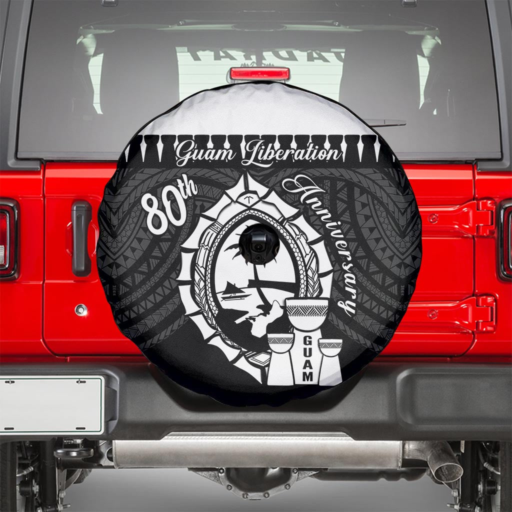 Guam Liberation Day Spare Tire Cover Biba Guahan Chamorro 80th Anniversary - Black