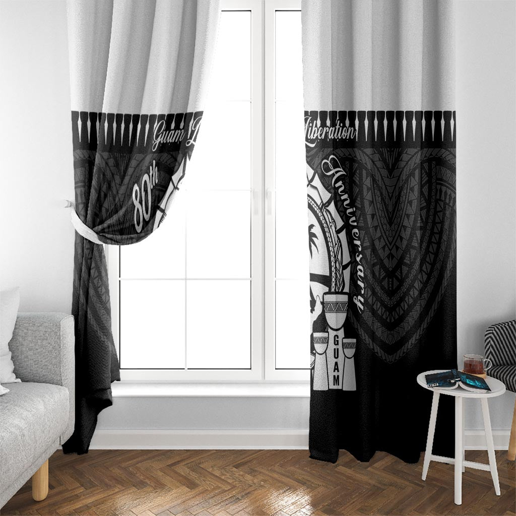 Guam Liberation Day Window Curtain Biba Guahan Chamorro 80th Anniversary - Black