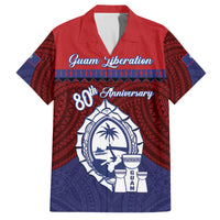 Guam Liberation Day Family Matching Long Sleeve Bodycon Dress and Hawaiian Shirt Biba Guahan Chamorro 80th Anniversary - Blue LT14 Dad's Shirt - Short Sleeve Blue - Polynesian Pride