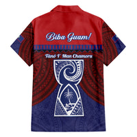 Guam Liberation Day Family Matching Off The Shoulder Long Sleeve Dress and Hawaiian Shirt Biba Guahan Chamorro 80th Anniversary - Blue