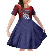 Guam Liberation Day Family Matching Tank Maxi Dress and Hawaiian Shirt Biba Guahan Chamorro 80th Anniversary - Blue LT14 Daughter's Dress Blue - Polynesian Pride