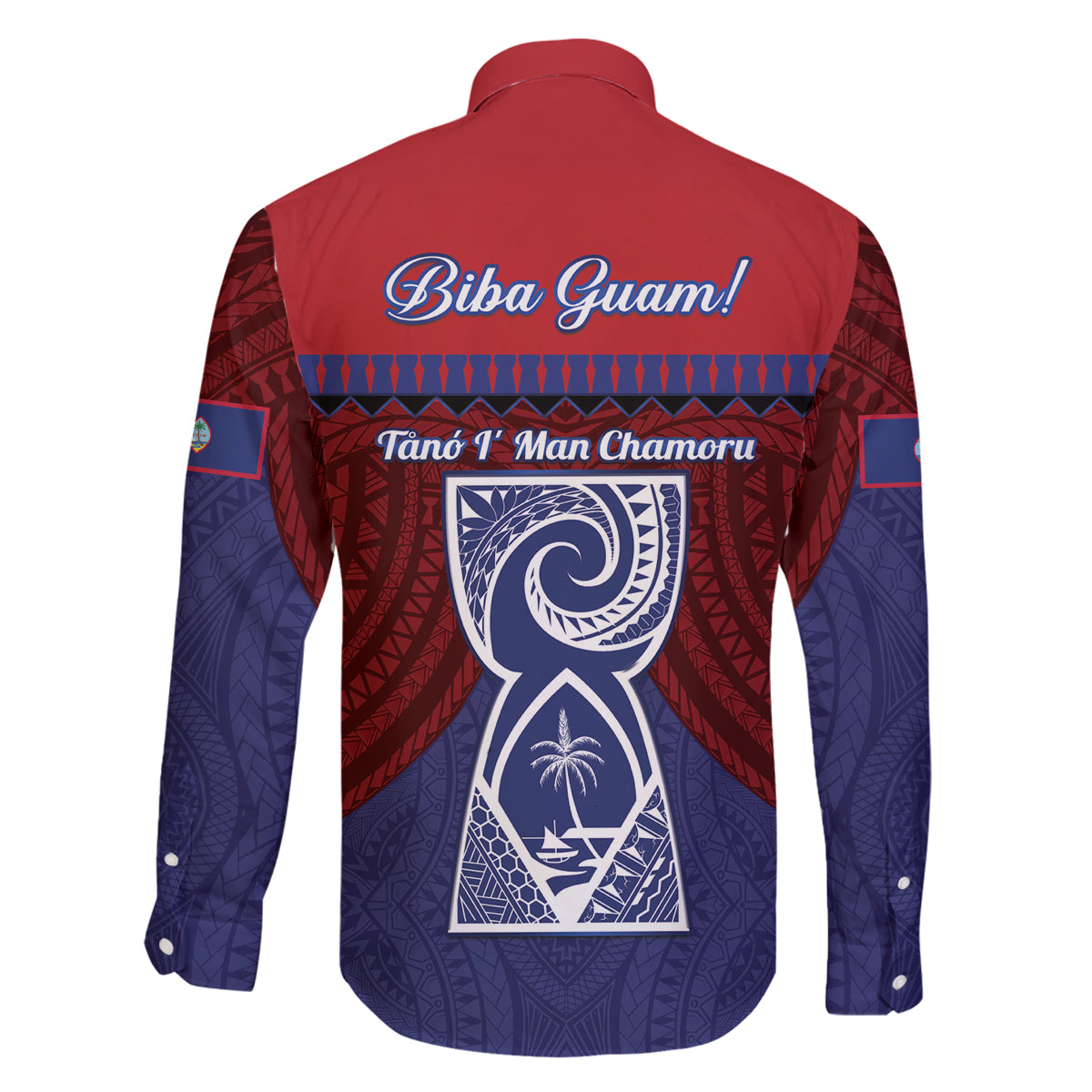 Guam Liberation Day Family Matching Tank Maxi Dress and Hawaiian Shirt Biba Guahan Chamorro 80th Anniversary - Blue LT14 - Polynesian Pride