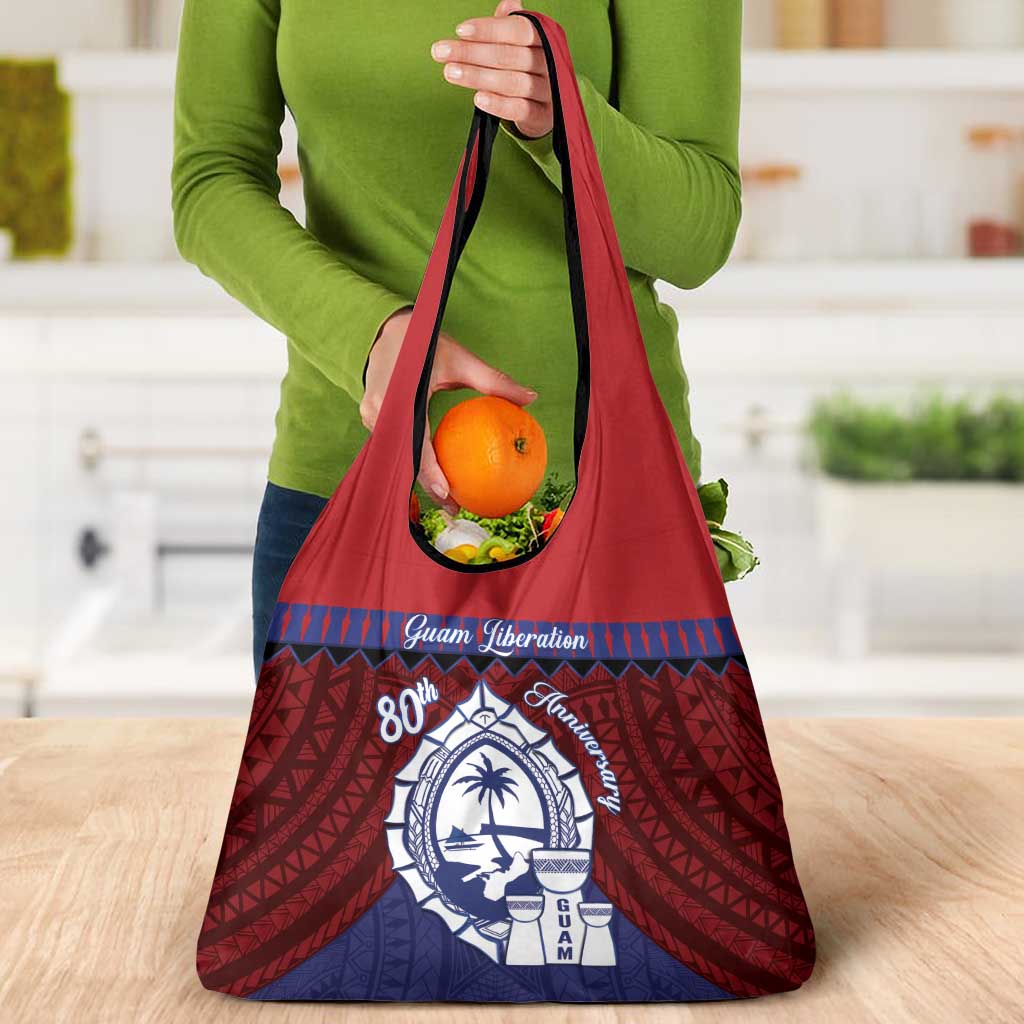 Guam Liberation Day Grocery Bag Biba Guahan Chamorro 80th Anniversary - Blue