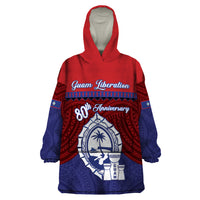 Guam Liberation Day Wearable Blanket Hoodie Biba Guahan Chamorro 80th Anniversary - Blue
