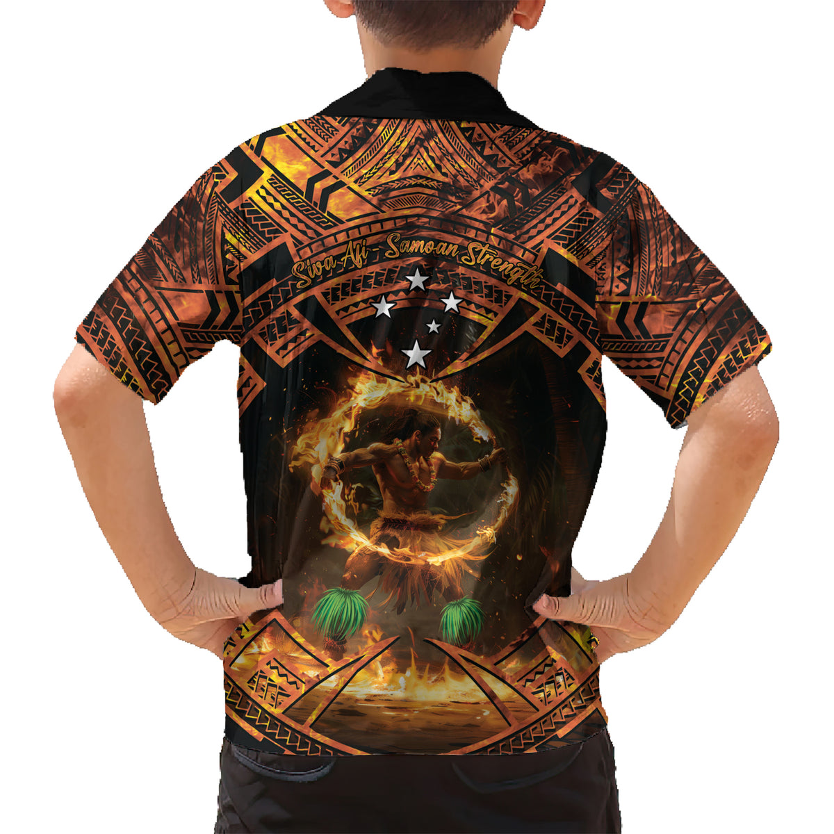 Samoa Teuila 2024 Festival Kid Hawaiian Shirt Samoan Siva Afi With Red Gingers LT14 - Polynesian Pride