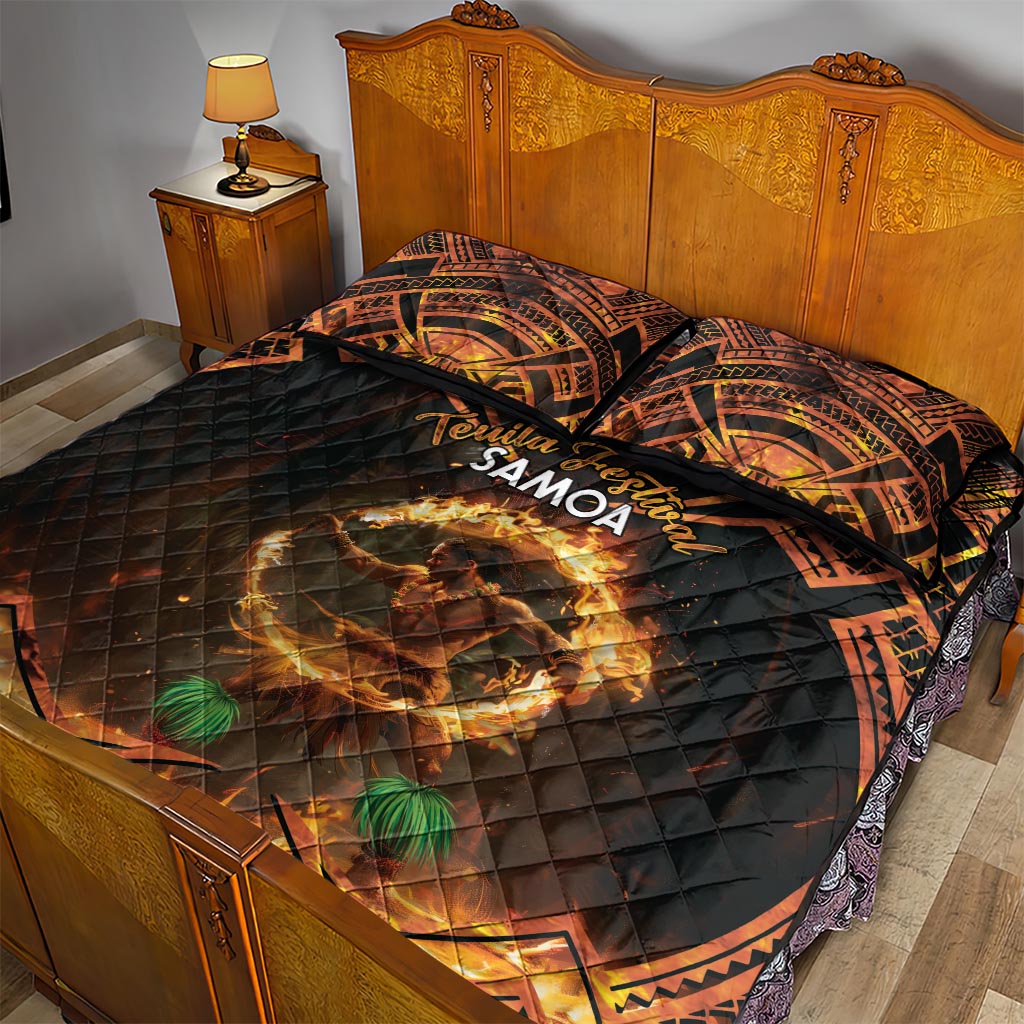 Samoa Teuila 2024 Festival Quilt Bed Set Samoan Siva Afi With Red Gingers