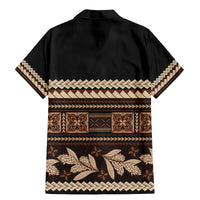 Black Samoa Siapo Teuila Flowers Family Matching Mermaid Dress and Hawaiian Shirt