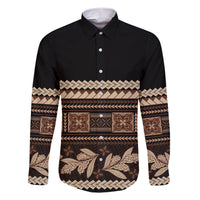 Black Samoa Siapo Teuila Flowers Family Matching Short Sleeve Bodycon Dress and Hawaiian Shirt