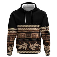 Black Samoa Siapo Teuila Flowers Hoodie LT14 Pullover Hoodie Black - Polynesian Pride