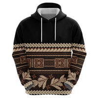 Black Samoa Siapo Teuila Flowers Hoodie LT14 - Polynesian Pride