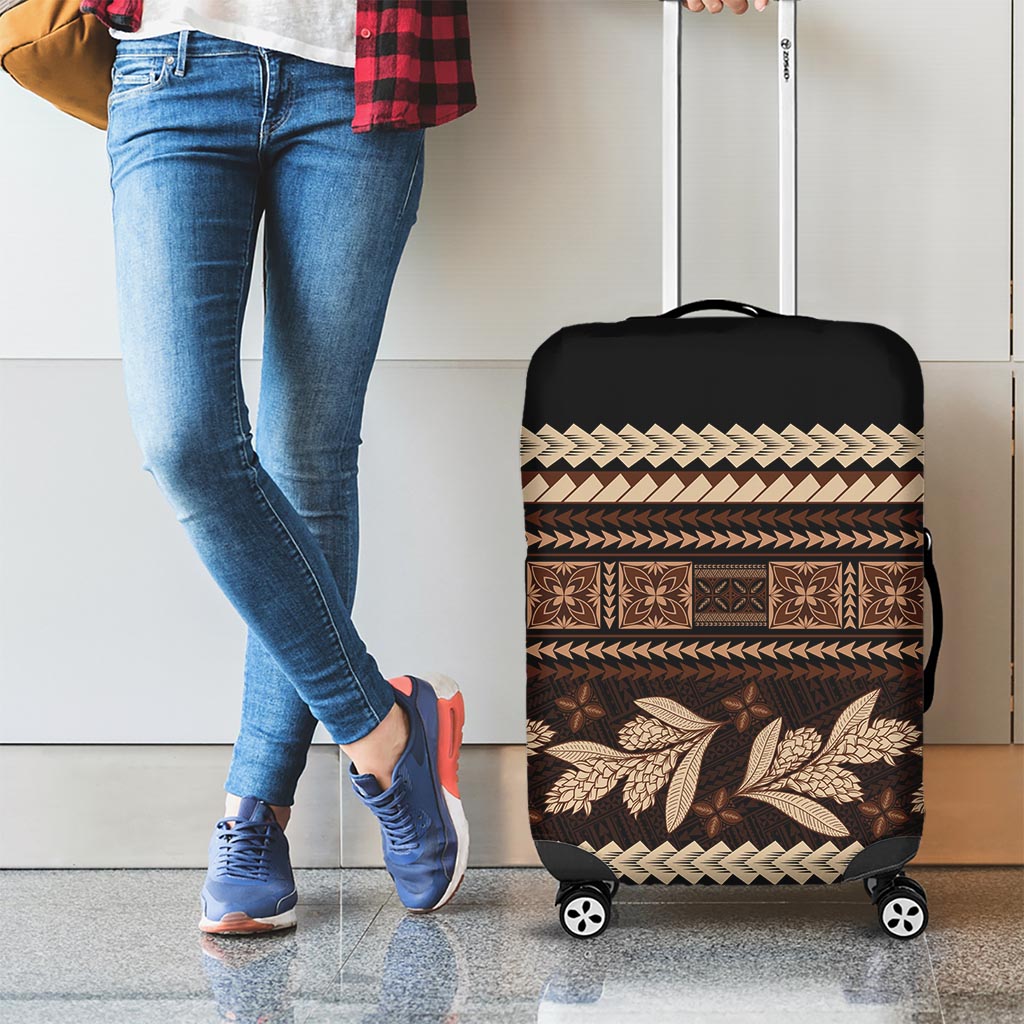 Black Samoa Siapo Teuila Flowers Luggage Cover