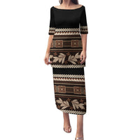 Black Samoa Siapo Teuila Flowers Puletasi