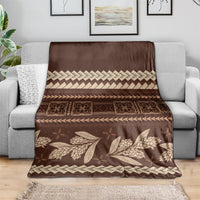 Brown Samoa Siapo Teuila Flowers Blanket
