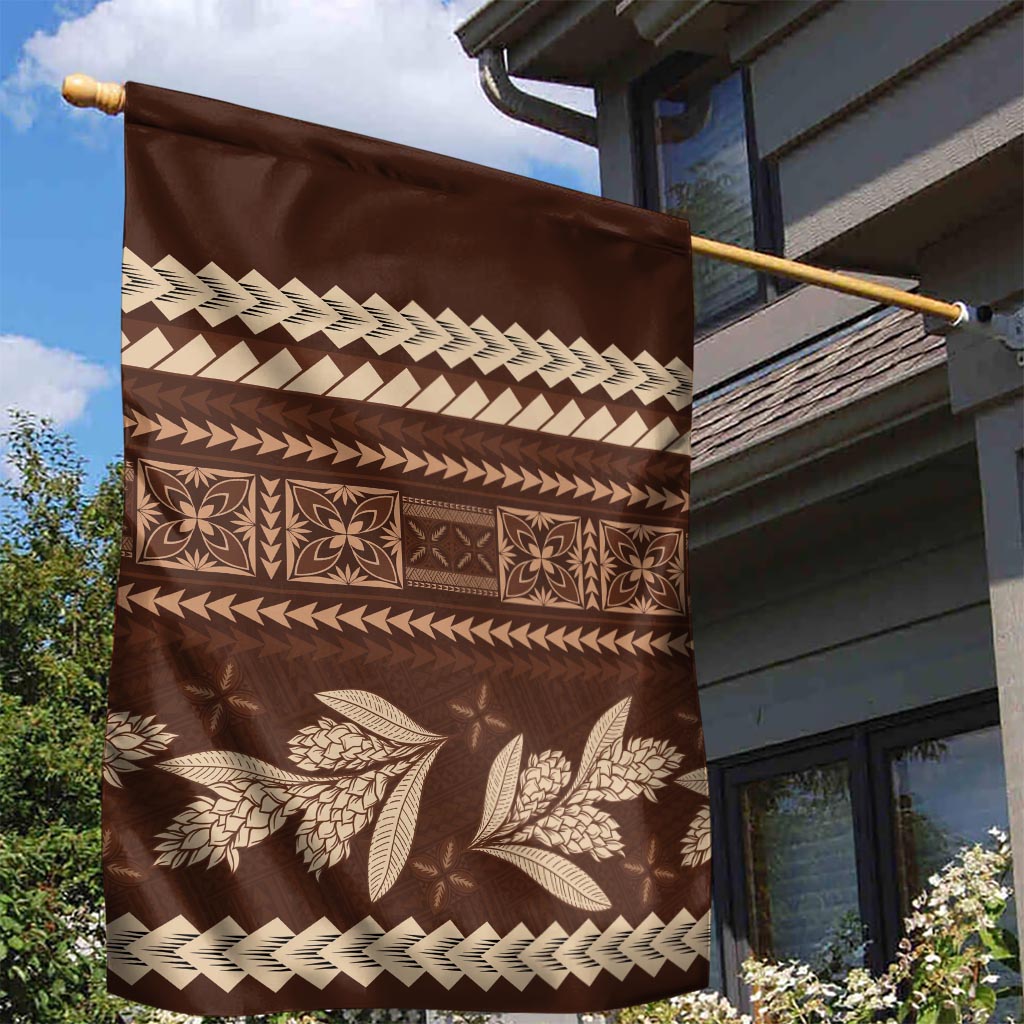 Brown Samoa Siapo Teuila Flowers Garden Flag