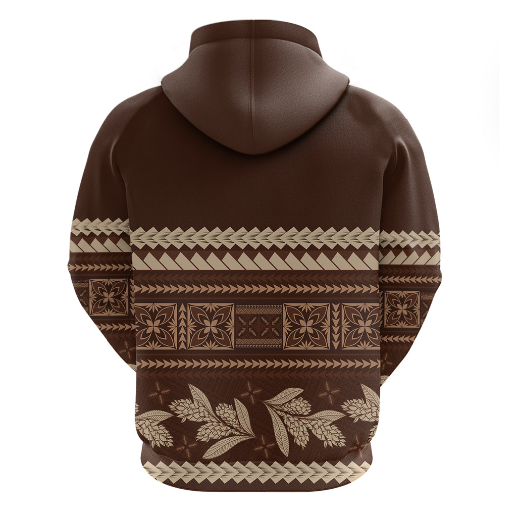 Brown Samoa Siapo Teuila Flowers Hoodie LT14 - Polynesian Pride