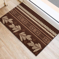 Brown Samoa Siapo Teuila Flowers Rubber Doormat