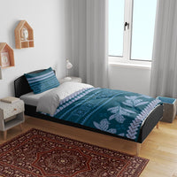 Dark Cyan Samoa Siapo Teuila Flowers Bedding Set