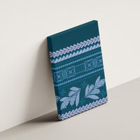 Dark Cyan Samoa Siapo Teuila Flowers Canvas Wall Art