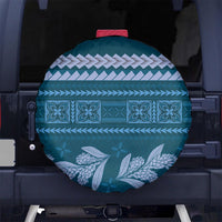 Dark Cyan Samoa Siapo Teuila Flowers Spare Tire Cover