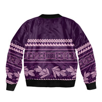 Purple Samoa Siapo Teuila Flowers Bomber Jacket LT14 - Polynesian Pride