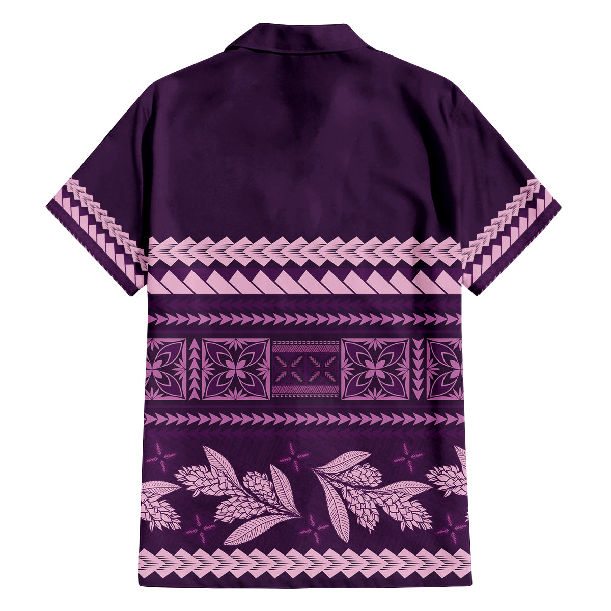 Purple Samoa Siapo Teuila Flowers Family Matching Puletasi and Hawaiian Shirt