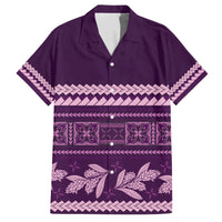 Purple Samoa Siapo Teuila Flowers Family Matching Short Sleeve Bodycon Dress and Hawaiian Shirt