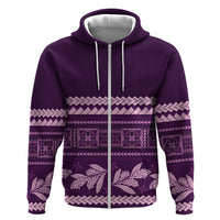 Purple Samoa Siapo Teuila Flowers Hoodie LT14 Zip Hoodie Purple - Polynesian Pride