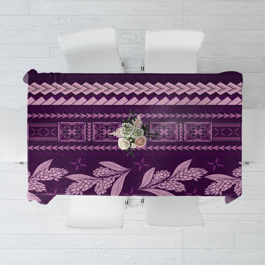 Purple Samoa Siapo Teuila Flowers Tablecloth LT14 Purple - Polynesian Pride