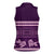 Purple Samoa Siapo Teuila Flowers Women Sleeveless Polo Shirt