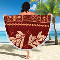 Red Samoa Siapo Teuila Flowers Beach Blanket