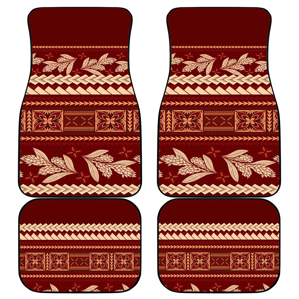 Red Samoa Siapo Teuila Flowers Car Mats