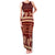 Red Samoa Siapo Teuila Flowers Family Matching Tank Maxi Dress and Hawaiian Shirt
