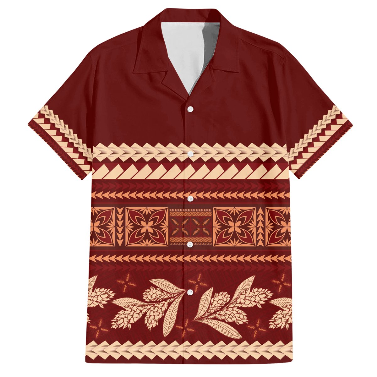 Red Samoa Siapo Teuila Flowers Hawaiian Shirt LT14 Red - Polynesian Pride
