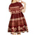 Red Samoa Siapo Teuila Flowers Kid Short Sleeve Dress