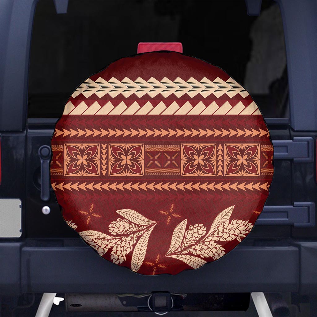 Red Samoa Siapo Teuila Flowers Spare Tire Cover