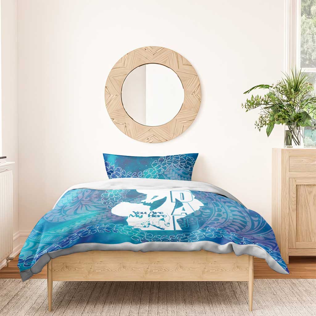 Turquoise Polynesia Father's Day Bedding Set Dad You Are My Hero