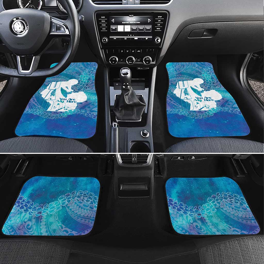 Turquoise Polynesia Father's Day Car Mats Dad You Are My Hero