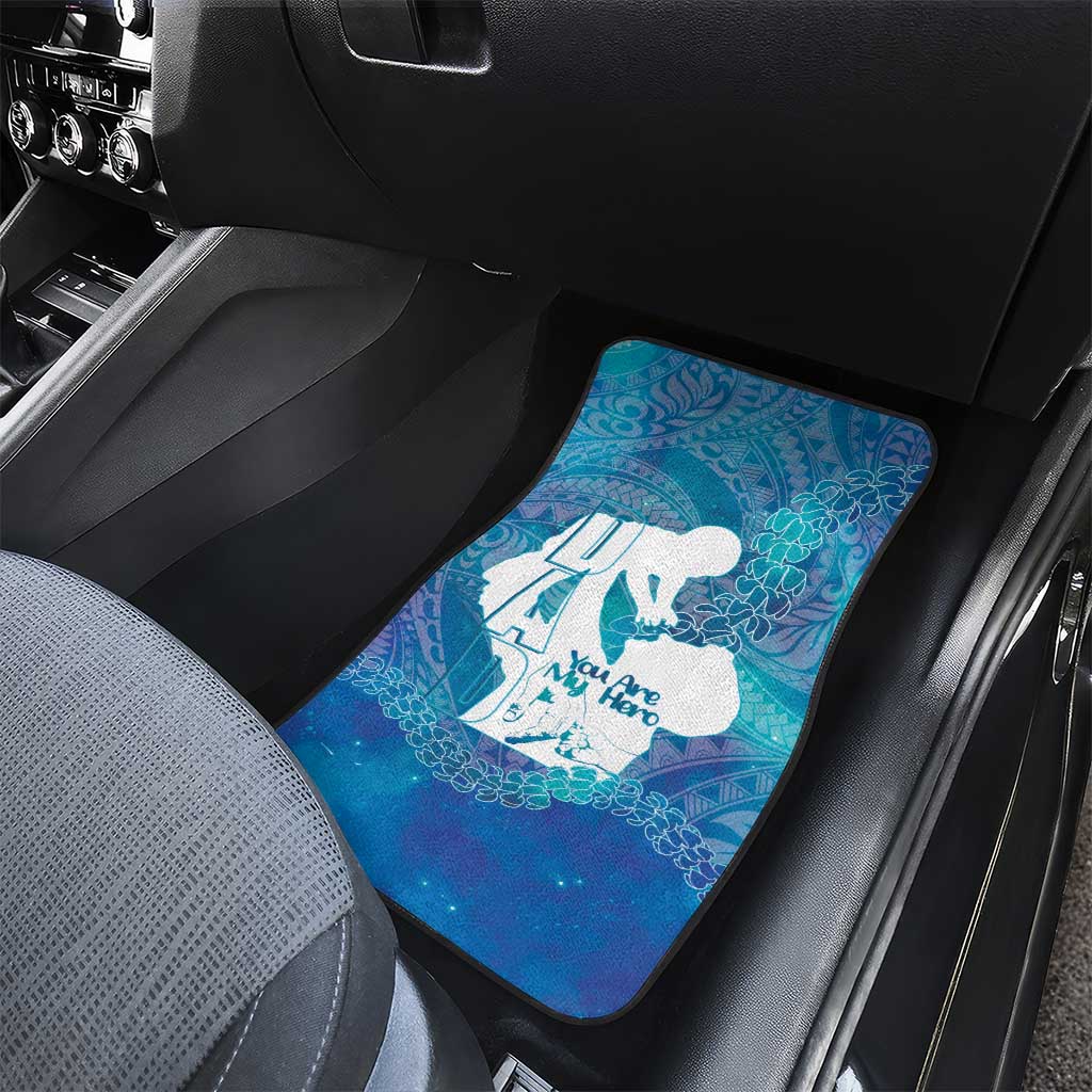 Turquoise Polynesia Father's Day Car Mats Dad You Are My Hero