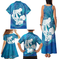 Turquoise Polynesia Father's Day Family Matching Tank Maxi Dress and Hawaiian Shirt Dad You Are My Hero