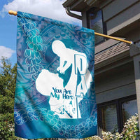 Turquoise Polynesia Father's Day Garden Flag Dad You Are My Hero